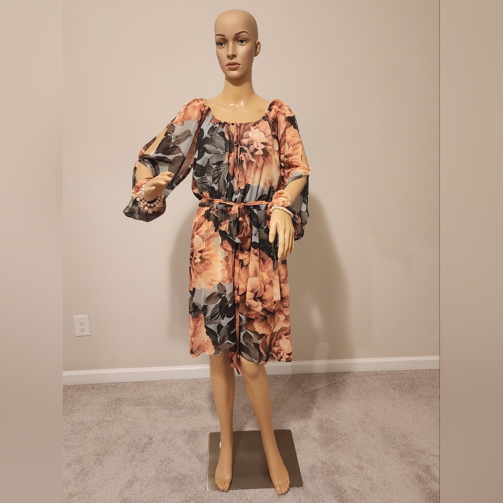 Jennifer Lopez Autumn Rose Floral Dress